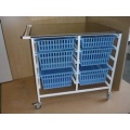 Hospital Anaesthetic Trolley with storage trays